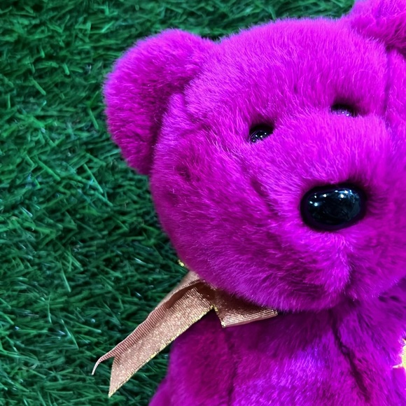 TY Beanie Buddies 14” Plush - Magenta Millenial Bear - 2000 - Picture 3 of 6